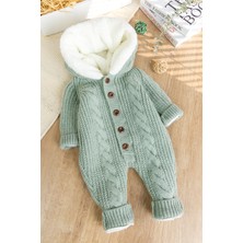 Babymod Triko Örgü Welsoft Astarlı Kapişonlu Kışlık Kız Erkek Bebek Tulum