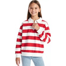 Lc Waikiki Yeni Sezon Polo Yaka Kız Çocuk Kalın Sweatshirt