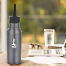 Canarino - Termal Şişe - 750ML - Koyu Gri Renk - Paslanmaz Çelik - Çift Katmanlı - 12 Saat 24 Saat Soğuk Tutar - Hava Geçirmez Vidalı Kapak Özelliği - Özel Silikon Conta Sayesinde Sızdırmaz Şişe