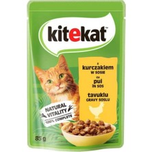 Kitekat Gravy Sos Içinde Tavuklu Yetişkin Kedi Konservesi 85GR