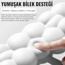 Canarino Cloud Klavye Bilek Desteği, Bulut Ergopad, Kaymaz Tabanlı, Nefes Alan Kumaş, Ağrı Önleyici (Klavye Desteği, Beyaz)