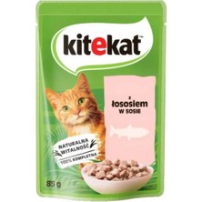 Kitekat Gravy Sos Içinde Somonlu Yetişkin Kedi Konservesi 85GR