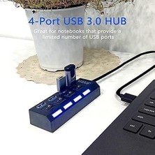 Canarino Port-13 4 Port Hub USB 3.0 Çoğaltıcı Çoklayıcı PG-288-30 Santimetre Siyah Renk