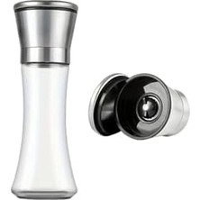Canarino Mithra Life 2li Büyük Boy Metal Krom Kapaklı Cam Tuz Karabiber Değirmeni Gümüş Tuzluk Biberlik MIT1245