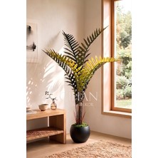 Cihan Çiçekçilik Yapay Premium Areka Palmiyesi Ağacı 150 cm 7 Yapraklı - 27X33 Küre Plastik Saksılı