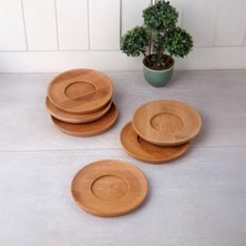 Canarino Bambu Yuvarlak Çay Tabağı Bardak Altlığı 6 'lı Set, Dekoratif Bambu Altlık