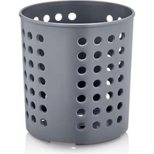 Canarino Plastik Silindir Dik Kaşıklık & Tezgah Üstü Düzenleyici & Servis Standı (Antrasit)