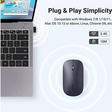 Canarino Kablosuz Fare, 2,4 Ghz USB Bağlantısı, Maks. 4000 Dpi, 18 Ay Pil Ömrü. Pc, Mac, Dizüstü Bilgisayar, Windows 11, 10, 8.1, 7, Macos, Linux ile Uyumlu (Siyah)