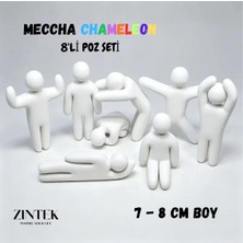 Zintek Meccha Chameleon 8’li Figür Seti – Dekoratif Poz Figürleri, 7-8 Cm, Boyanabilir