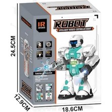 Canarino Oyuncak Buhar Atan Uzaktan Kumandalı Savaşçı Robot Sesli Işıklı Müzikli Dans Eden 2 Adet Yapışkanlı Mermi Atan Akıllı Robot (Mavi)