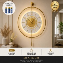 MetaQuartz Aksesuar 7-24H - Büyük Boy -Timelless Kristal (Pilli) (Quartz ), Metal Duvar Saati
