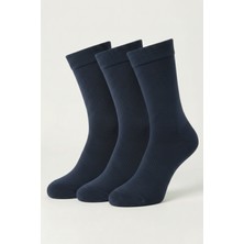 Allunique Premium Tencel Yumuşak Dokulu Dikişsiz Lacivert Soket Çorap 3'lü Paket
