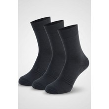 Allunique Premium Tencel Yumuşak Dokulu Dikişsiz Antrasit Soket Çorap 3'lü Paket