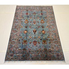 El Dokuma Afgan Halı Sultani Desenli Kök Boya 170 x 242 cm
