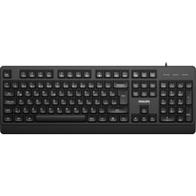 Philips SPK6247 USB Kablolu Türkçe Q Multimedya Klavye 105 Tuş Siyah