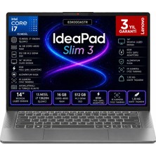 Lenovo Ideapad Slim 3 14IRH10 I7 13620H 16 GB 512 GB SSD Freedos 14 Inç OLED Wuxga 83K000ASTR