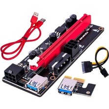 Canarino Pce 4248 Pcı E Express 1x To 16X USB 3.0 009S Riser Yükseltici Uzatma Kartı 4 ve 6 Pin Girişli Ekran Kartı Güvenlik Kilitli Altın Kaplama Bağlantı Noktalı 008S