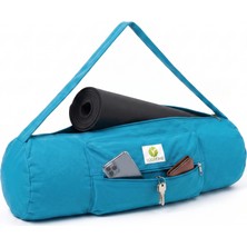 Yogatime Yoga Mat Çantası – Turkuaz - Tam Boy Fermuarlı ve Cepli Pamuk Kumaş Çanta