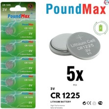 Canarino Poundmax 1225 CR1225 DL1225 3 V Lityum Düğmeli Piller (5'li Paket)