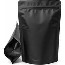 Canarino Alüminyum Doypack Yeniden Kullanılabilir Folyo Poşetler, Fermuarlı, Koku Geçirmez, Ayakta Durabilen, Gıda Saklama, 50'li Paket (Siyah, 13 x 22 Cm)