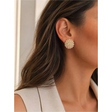 Guvdin Vip Çelik Mini Incili Top Küpe
