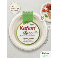 Kafem Ekolojik Karton Tabak 18 cm 25'li 2'li Avantaj Paketi