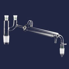 Isolab Distilasyon Bağlantısı - Soğutuculu ve Vakum Adaptörlü - Claisen 160 mm - Ns 14/23 - Ns 14/23