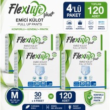 Flexi Life Plus Ped Külot Hasta Bezi Emici Orta Boy (M) 30'lu x 4 Paket