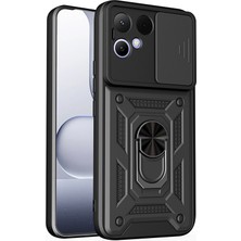 Roketcim Tecno Pova Curve 2 Kılıf Magnetik Standlı Kamera Korumalı Sürgülü Vega Kapak