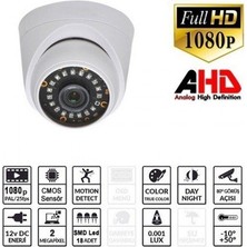 Ezcool EZ-5020HD 2 Mp 3.6mm Lens Ahd Dome Güvenlik Kamera