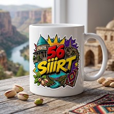 Ajans 313 56 Siirt Temalı Baskılı Kupa Bardak – Pop Art Vadi, Türbe ve Kilim Tasarımı
