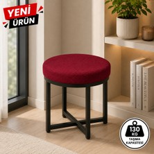 Evdera Mobilya Ziro Tekli Puf Takımı Tabure Bench Makyaj Sandalyesi Siyah Ayak