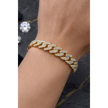 Prestige Paslanmaz Çelik Gurmet Model Bileklik 11MM Altın Kaplama 902949