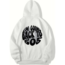Brz Collection Unisex Oversize I'm Going Back To 505 - Arctic Monkeys Hoodıe (Beyaz)