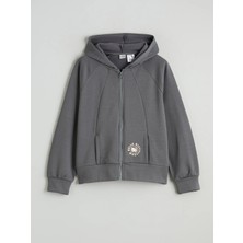 Lc Waikiki Yeni Sezon Kapüşonlu Hello Kitty Baskılı Kız Çocuk Fermuarlı Sweatshirt