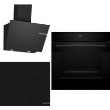 Bosch Indüksiyon Ocaklı Siyah 3 Lü Ankastre Set 648 ( HJG852YB0T - PUG61KAA5E - DWK66PJ60T ) - 3D Fry Hava ile Kızartma