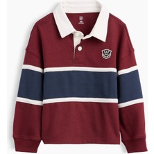Gap Erkek Bebek Bordo Colorblock Rugby Polo Gömlek