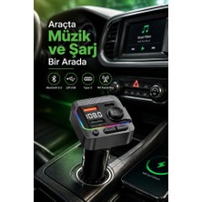Forestia Mikrofonlu Bluetooth 5.3 Araç Fm Transmitter Kablosuz Çakmaklık Şarj Cihazı Pd Type-C Qc 3.0 Hızlı Şarj