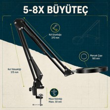 Rey Point 5/8x Işıklı Katlanabilir Büyüteç Çok Fonksiyonlu