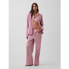 Gap Kadın Pembe Poplin Pijama Altı