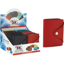 2K Kredi Kartlık 20 Kart Kapasiteli Dikey 24'lü Stand 12 Renk Credit Card Holder Rainbow Vegan 7,5x9,7 cm