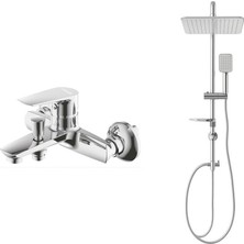 Creavit Solo Banyo Bataryası + Doppo Long Tepe Duş Sistemi Ikili Set