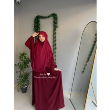 Yüsra Collection Tesettür Liza Kol Bağlama Elbise ve Gölgeli Oval Sufle 2'li Takım
