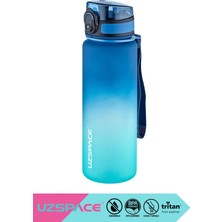 Uzspace 350ML-500ML-800ML-1000ML-1500ML Yeni Koleksiyon Çift Renkli Soft-Touch Serisi Askılı Akıtmaz Motivasyonel Tritan Su Matarası