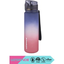 Uzspace 500ML-1000ML-1500ML Özel Koleksiyon Çift Renkli Soft-Touch Serisi Askılı Akıtmaz Motivasyonel Tritan Su Matarası