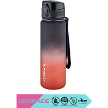 Uzspace 500ML-1000ML-1500ML Özel Koleksiyon Çift Renkli Soft-Touch Serisi Askılı Akıtmaz Motivasyonel Tritan Su Matarası