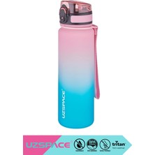 Uzspace 350ML-500ML-800ML-1000ML-1500ML Yeni Koleksiyon Çift Renkli Soft-Touch Serisi Askılı Akıtmaz Motivasyonel Tritan Su Matarası