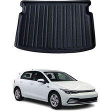 Omac Vw Golf 8 Hb 2021+ Uyumlu Araca Özel Kauçuk Tpe Bagaj Havuzu Siyah Üst Kademe Için