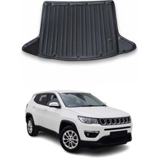 Omac Jeep Compass 2017+ Uyumlu Araca Özel Kauçuk Tpe Bagaj Havuzu Siyah Üst Kademe Kulaklı Için