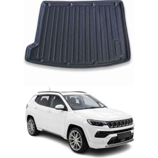 Omac Jeep Compass 4xe Electric 2022+ Uyumlu Araca Özel Kauçuk Tpe Bagaj Havuzu Siyah Üst Kademe Için